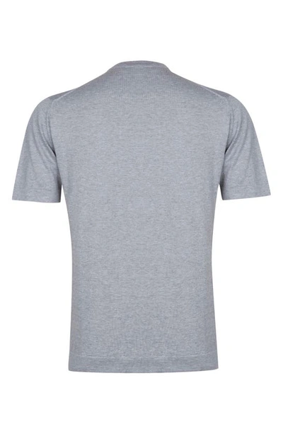 Shop John Smedley Lorca Crewneck T-shirt In Silver