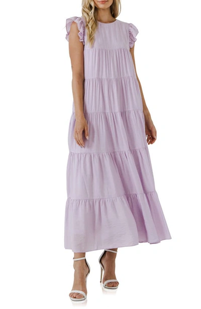 Shop English Factory Tiered Maxi Dress In Lilac