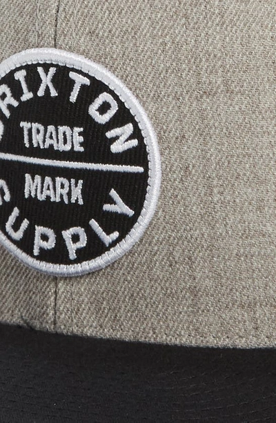 Shop Brixton Oath Iii Snapback Hat In Light Heather Grey/ Black