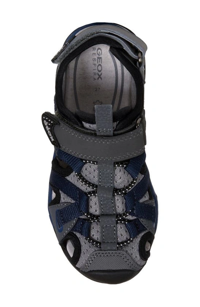 Shop Geox Borealis Sandal In Dark Grey/ Navy