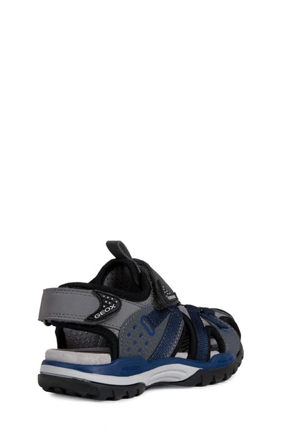 Shop Geox Borealis Sandal In Dark Grey/ Navy