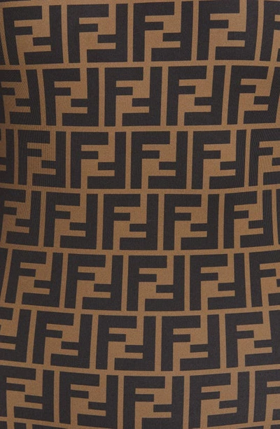 Fendi Ff Logo Print Swimsuit In F0gme Black