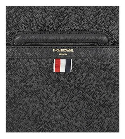 Shop Thom Browne Leather Document Briefcase In Black