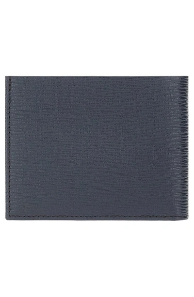 Ferragamo Revival Double Gancio Bicolor Wallet In Deep Ocean Nero