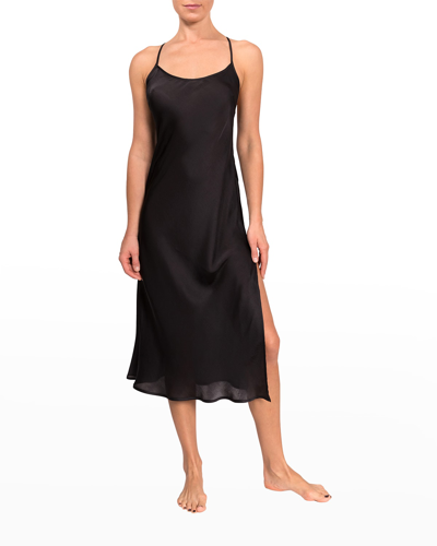 Shop Everyday Ritual Sloan T-back Nightgown In Black