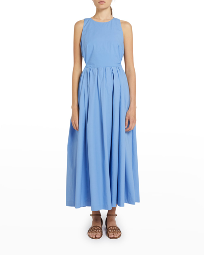 Shop Marella Editor Cutout-back Sleeveless Dress In Light Blue