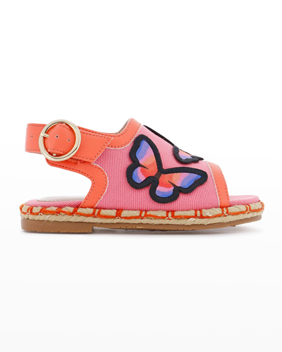 Shop Sophia Webster Girl's Butterfly Espadrille Sandal, Baby/toddler/kid In Pink Multi Fluro
