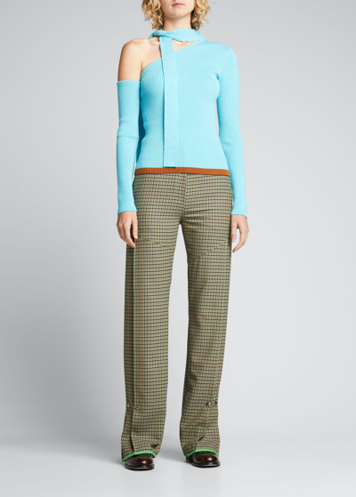 Shop Andersson Bell Conny Scarf-neck Knit Top In Blue