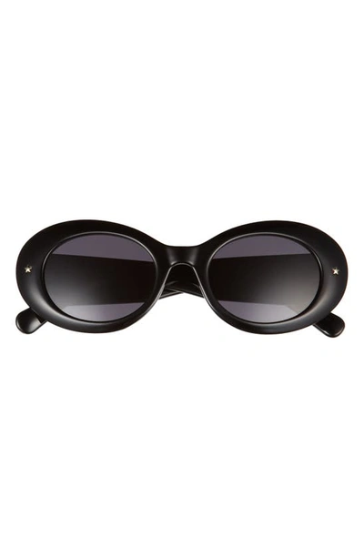 Shop Chiara Ferragni 50mm Round Sunglasses In Black/ Grey