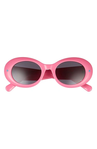 Shop Chiara Ferragni 50mm Round Sunglasses In Pink/ Grey