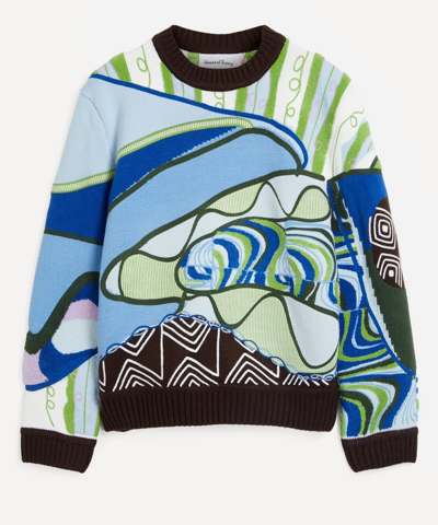 House Of Sunny Hypnotise Graphic-print Knitted Jumper In Multi