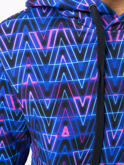 Shop Valentino Felpa V Neon Optical In Blue