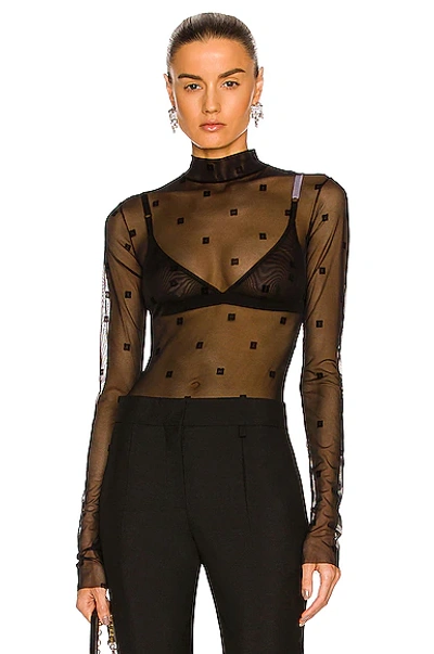 Shop Givenchy 4g Jacquard Bodysuit In Black