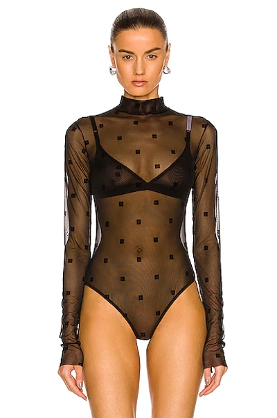 Shop Givenchy 4g Jacquard Bodysuit In Black
