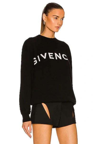 Shop Givenchy Logo Cashmere Sweater In Black & White