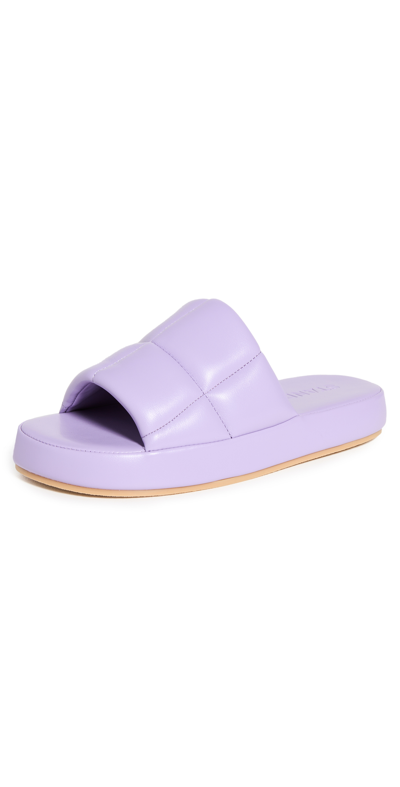 Shop Stand Studio Lyrah Slippers In Powder Purple