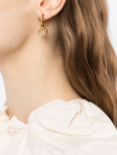 Kasun London Dragon Pearl-drop Single Earring In Gold