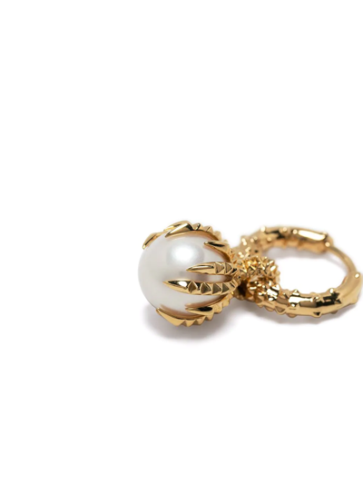 Kasun London Dragon Pearl-drop Single Earring In Gold