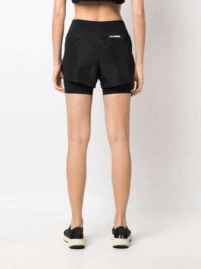 Shop Jil Sander Logo Print Short Pants In Black
