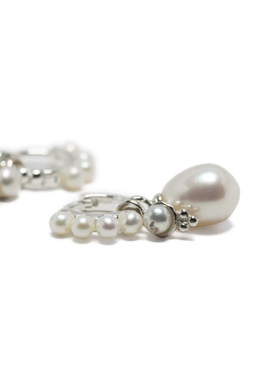 Shop Dower & Hall Timeless Pearl Hoop Earrings In Silber