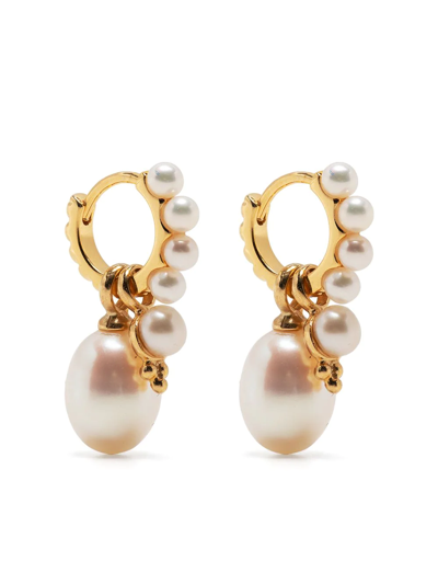 Shop Dower & Hall Timeless Pearl Hoops Set In Silber