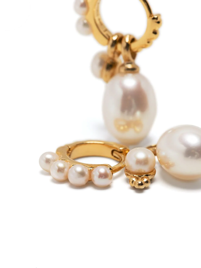 Dower & Hall Timeless Pearl Hoops Set In Silber