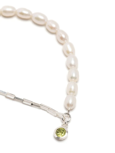 Shop Dower & Hall Luna Pearl Chain Bracelet In Silver