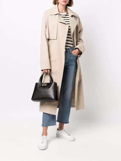 Furla Leather Tote Bag In Schwarz
