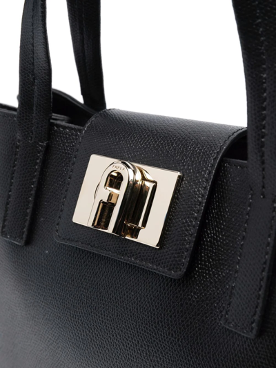 Furla Leather Tote Bag In Schwarz