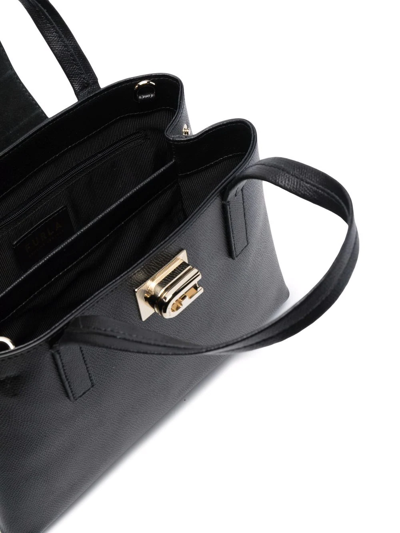 Furla Leather Tote Bag In Schwarz