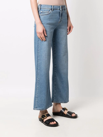 Shop Emporio Armani Cropped-leg Denim Jeans In Blau