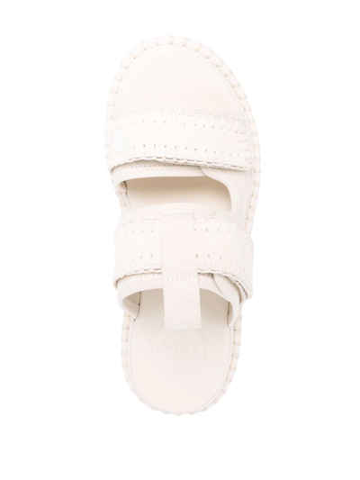 Shop Chloé Flatform Double-strap Sandals In Nude