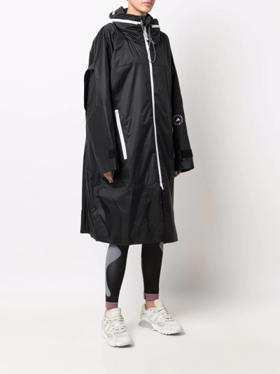 Shop Adidas By Stella Mccartney Recycled Polyester Long Parka In Schwarz