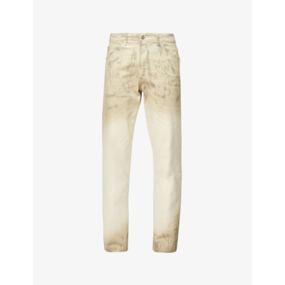 Shop A-cold-wall* Corrosion Faded Relaxed-fit Jeans In Bone