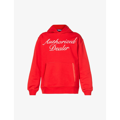 Shop Just Don Authorized Relaxed-fit Cotton-jersey Hoody In Red