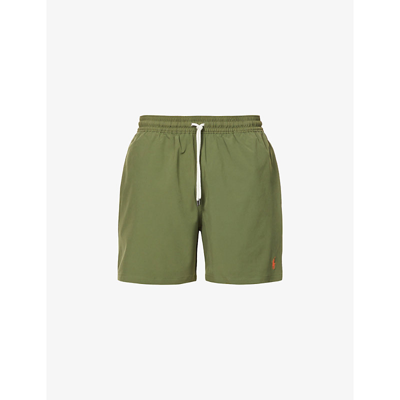 Shop Polo Ralph Lauren Traveller Regular-fit Recycled Polyester-blend Shorts In Supply Olive
