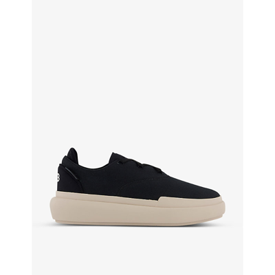 Shop Adidas Y3 Ajatu Court Formal Canvas Trainers In Black Black Core Brown