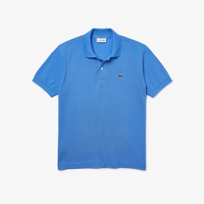 Shop Lacoste Polo In Petit Pique Azzurra 1212l99 In Light Blue