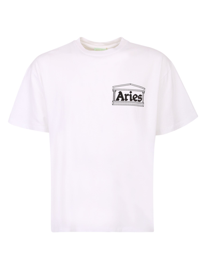 Shop Aries Logo-print T-shirt In White