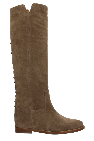 Shop Via Roma 15 In Taupe Suede