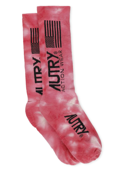 Shop Autry Tie Dye Socks In Pink