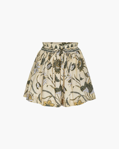 Shop Ulla Johnson Cotton Rowan Shorts In Lemonbalm