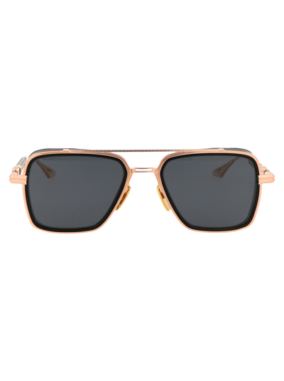 Shop Dita Eplx.8 Sunglasses In Rose Gold - Black - Black Iron