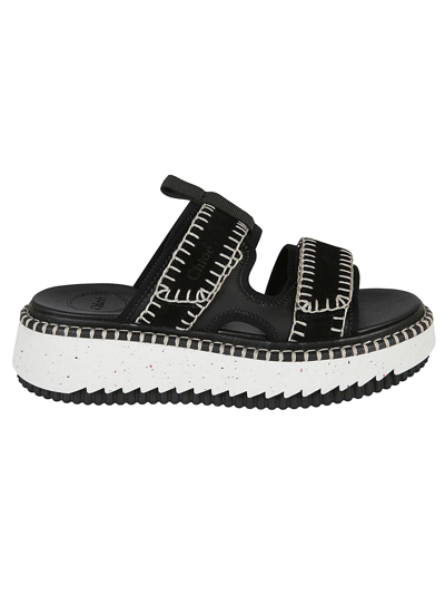 Shop Chloé Double-strap Sandals In Black