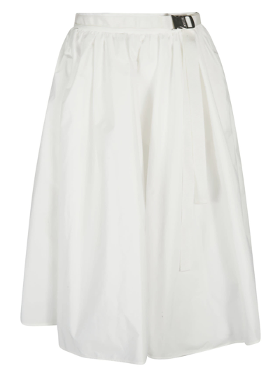Shop Moncler Belt-lock Skirt In Natural