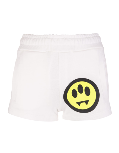 Shop Barrow Woman White Sports Shorts With Logo In Off White