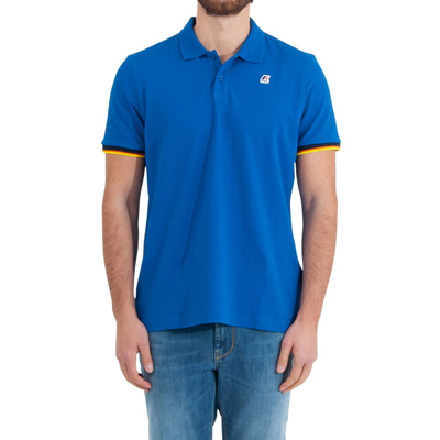 Shop K-way Vincent Contrast Polo In Azzurro