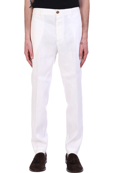 Shop Mauro Grifoni Pants In White Linen