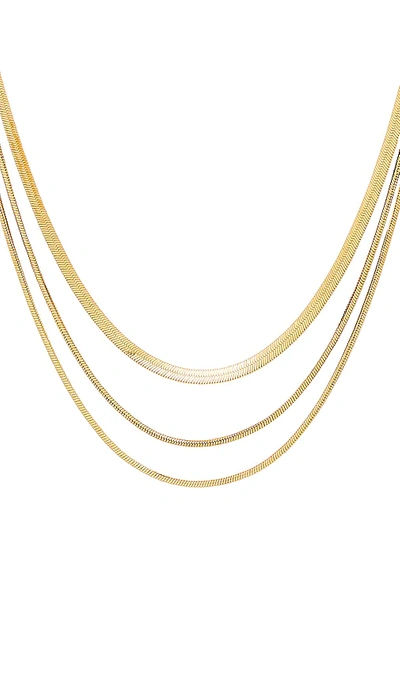 Shop 8 Other Reasons Layered Herringbone Necklace In Metallic Gold