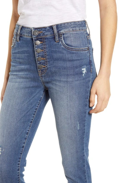 Shop Kut From The Kloth Connie High Waist Distressed Fray Hem Ankle Skinny Jeans In Reinstate